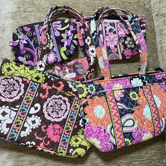 Vera Bradley Handbags - Lot Pinks Purples Craft Repair Vera Bradley Bags Lot Shoulder Totes Bags